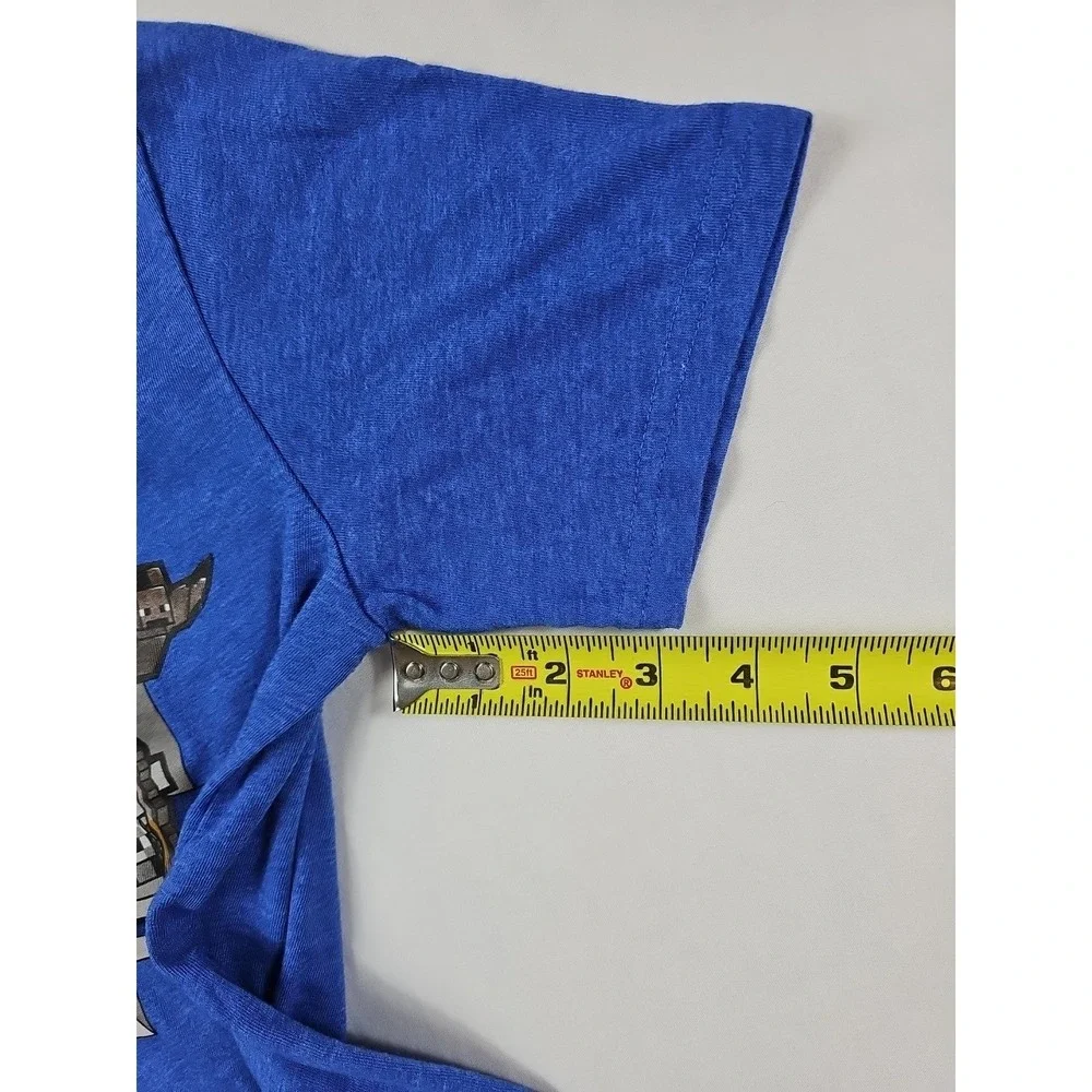 Minecraft Boys Blue Creeper Tee‎ Shirt Video Gamer T-Shirt Size L (10/12)